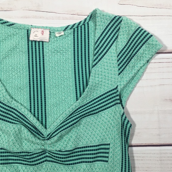 POSTAGE STAMP Green Peplum Blouse Size XS - Picture 3 of 8